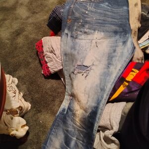 Mens Distressed Blue Jeans sz 44